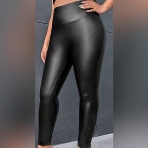 SHEIN Curve size 3XL Black Faux Leather Pants